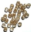 30 8mm Triangle Faceted Gold Lined